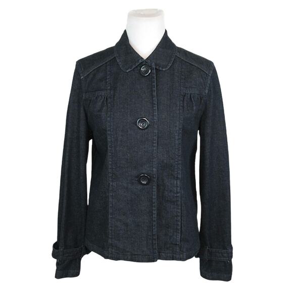 CHARTER CLUB Vintage Dark Wash Denim Jean Jacket Women’s Size Medium - Picture 1 of 12